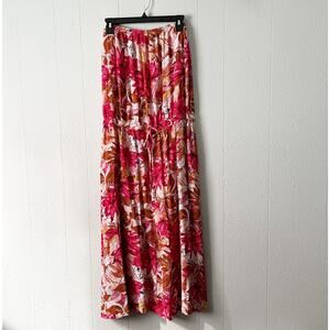 Floral Maxi Dress in Red and Pink